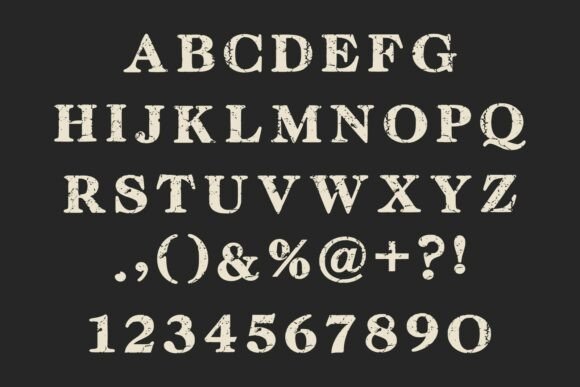 Rusted Grunge Font PNG with transparent background - Preview 4