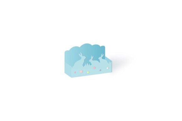 Spring Rabbits Tray Favour Bag Box SVG Primavera Artesanato SVG 3D Por Alaa Studio