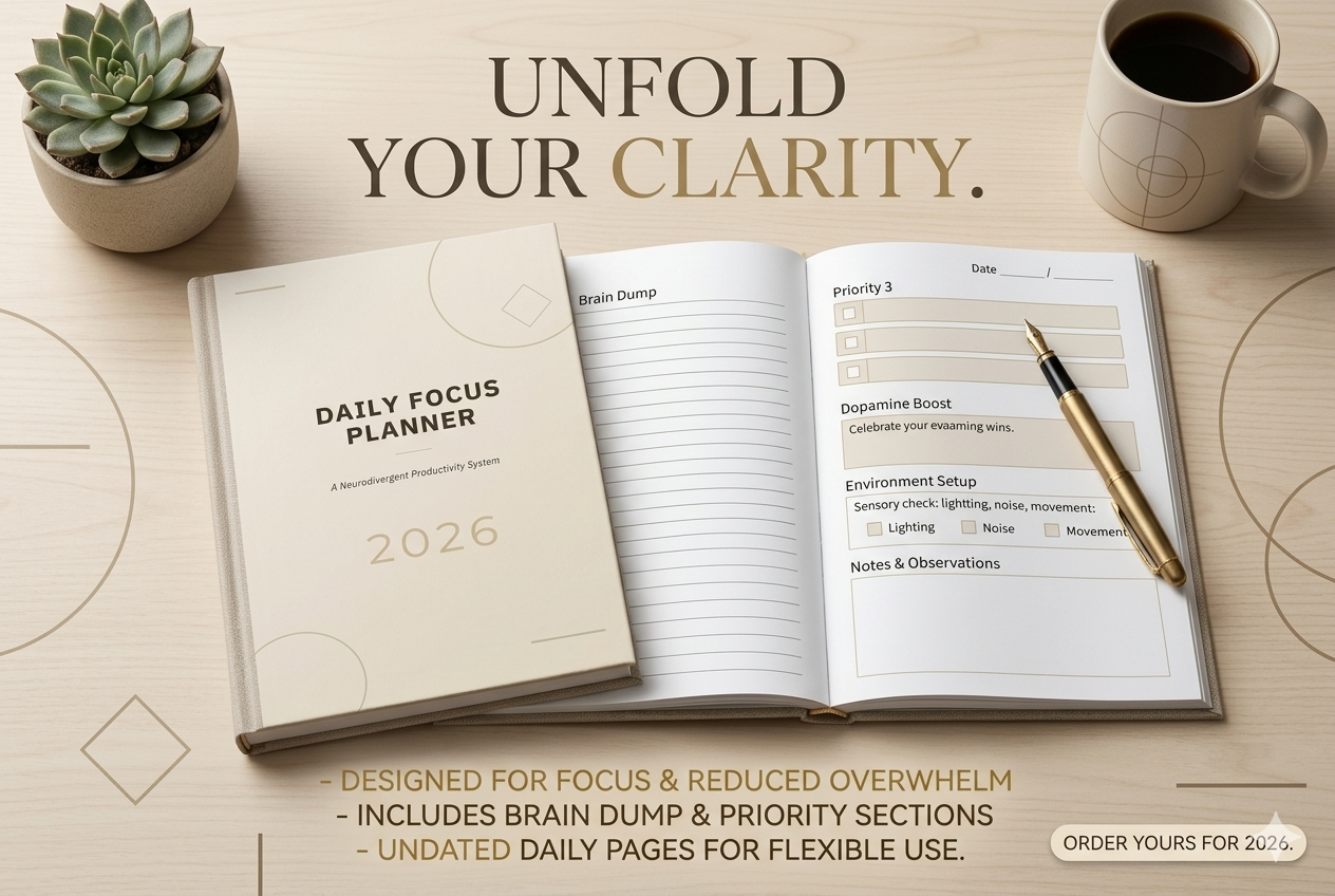 ADHD Daily Focus Planner 2026