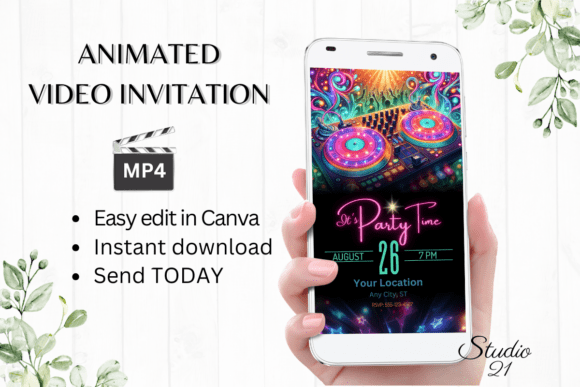 Canva Retro Party Invitation