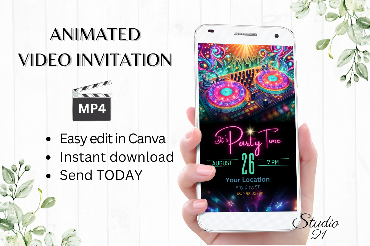 Canva Retro Party Invitation