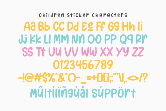Children Sticker Texture Font - Preview 1