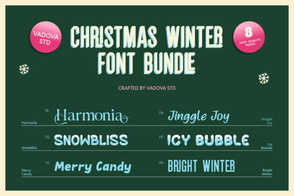 Christmas Winter Bundle Font PNG with transparent background - Preview 1
