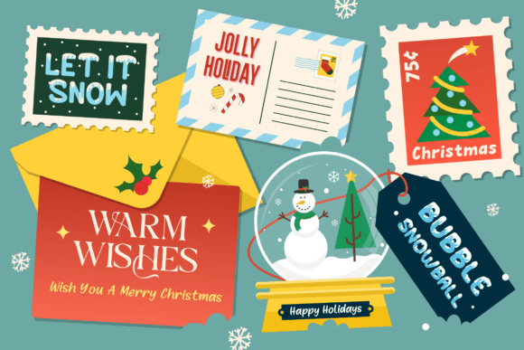 Christmas Winter Bundle Font PNG with transparent background - Preview 2