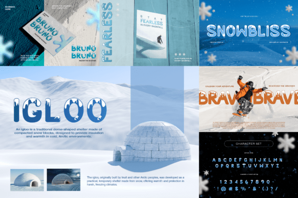 Christmas Winter Bundle Font PNG with transparent background - Preview 4