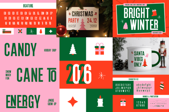 Christmas Winter Bundle Font PNG with transparent background - Preview 5