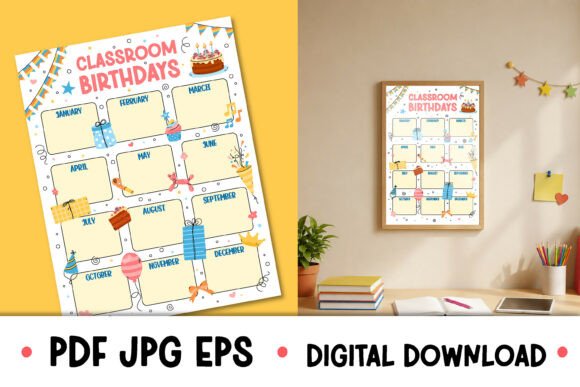 Classroom Birthdays Poster Printable PDF - Printable
