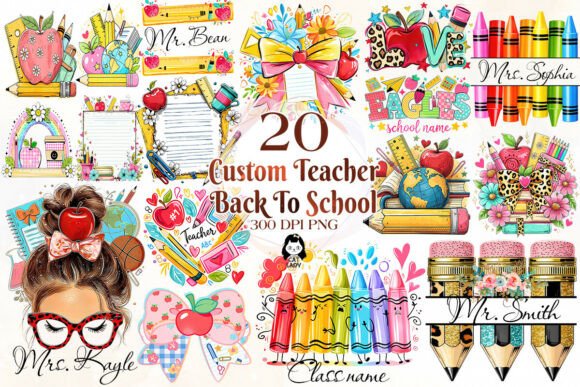 Custom Teacher Back to School Bundle PNG