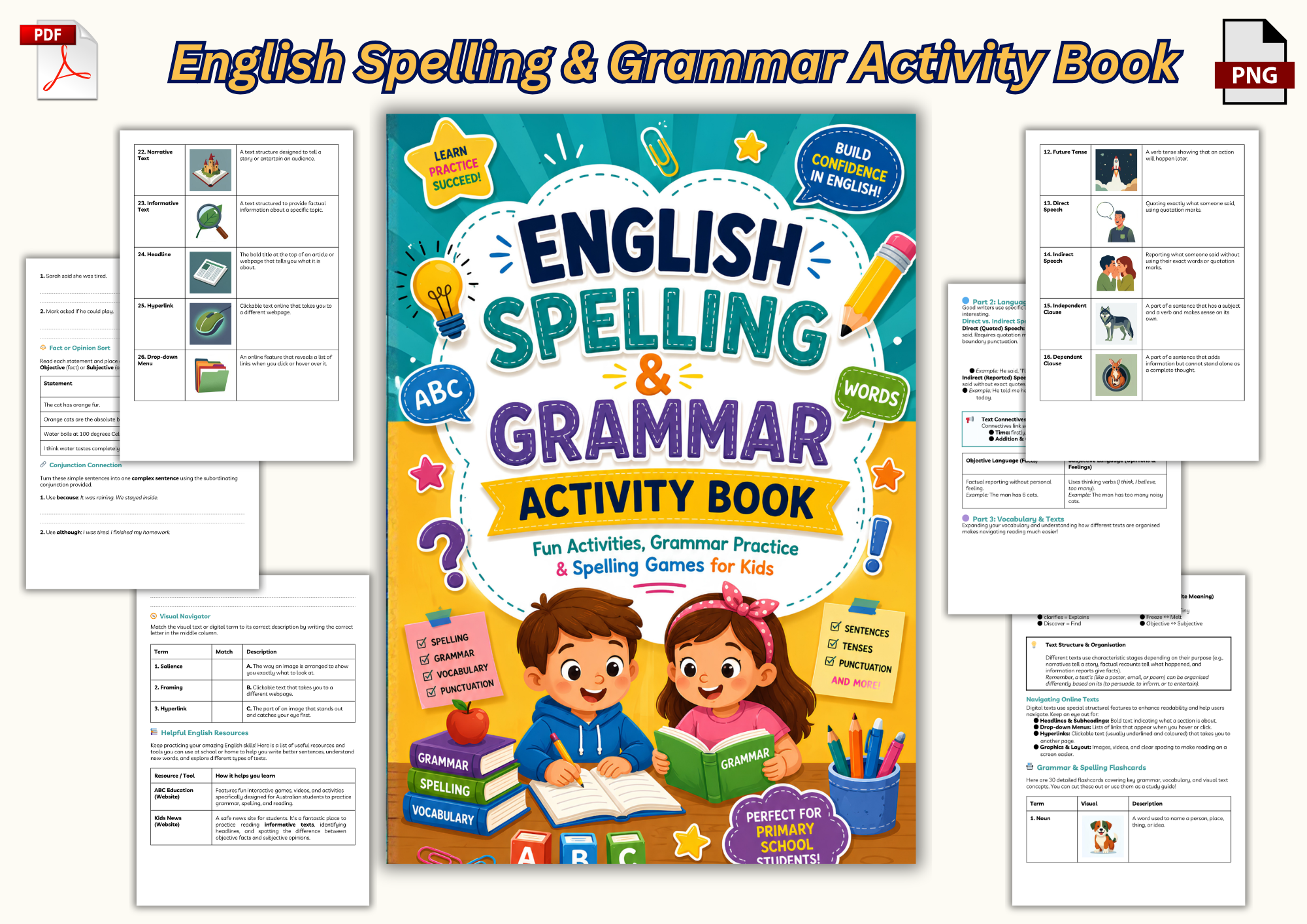 English Spelling & Grammar Activity Book