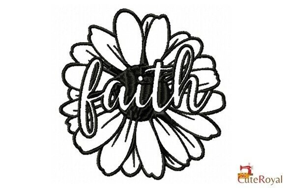 Faith Flower – Easy Single Color Stitch