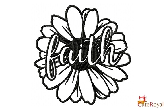 Faith Flower – Easy Single Color Stitch