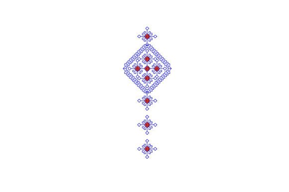 Folk Cross Stitch Embroidery Design