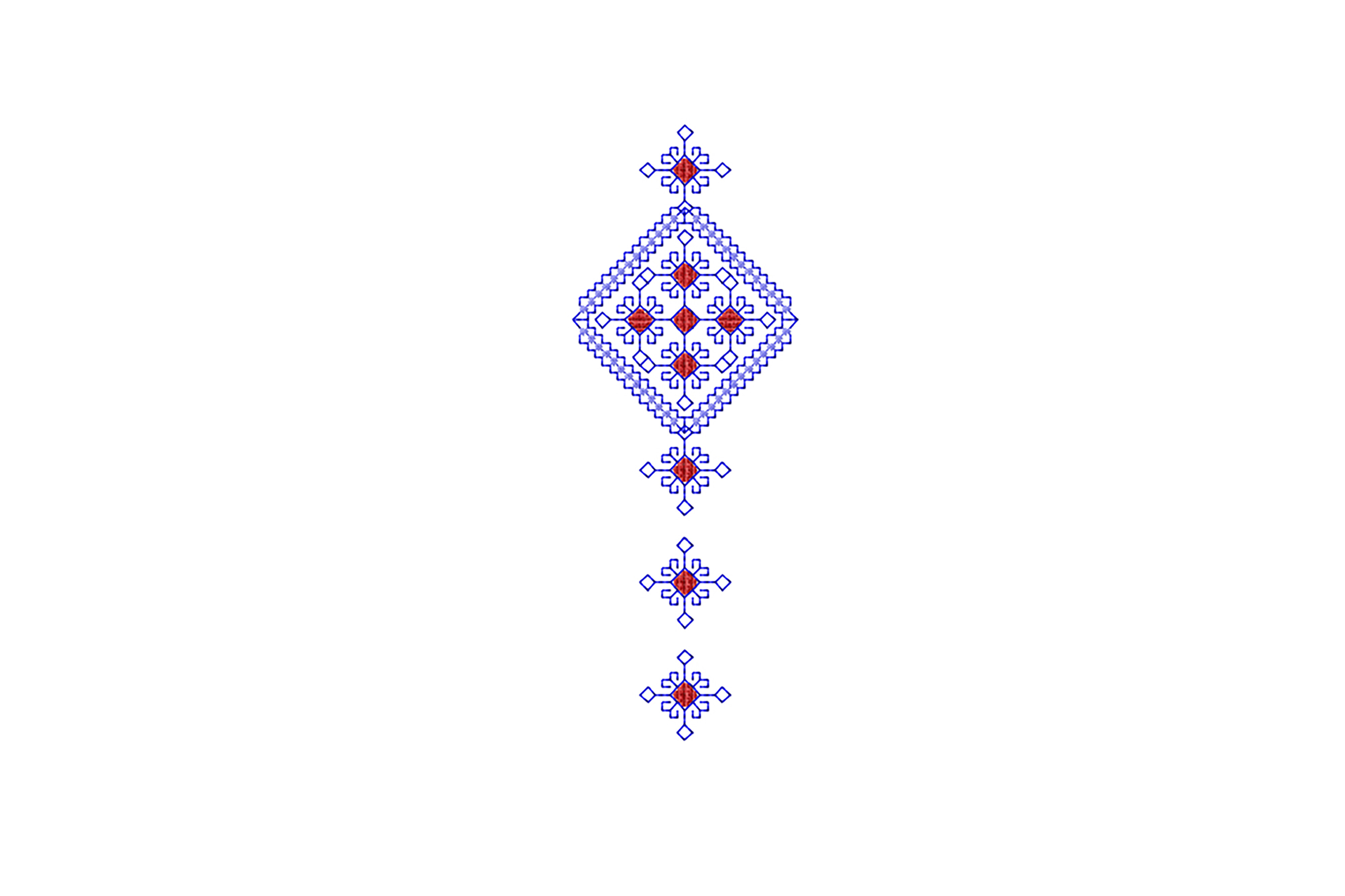 Folk Cross Stitch Embroidery Design