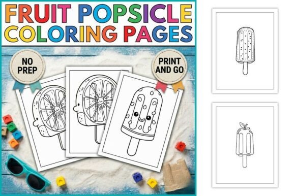 Fruit Popsicle Coloring Pages
