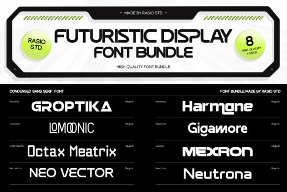 Futuristic Display Bundle Font - Preview 1