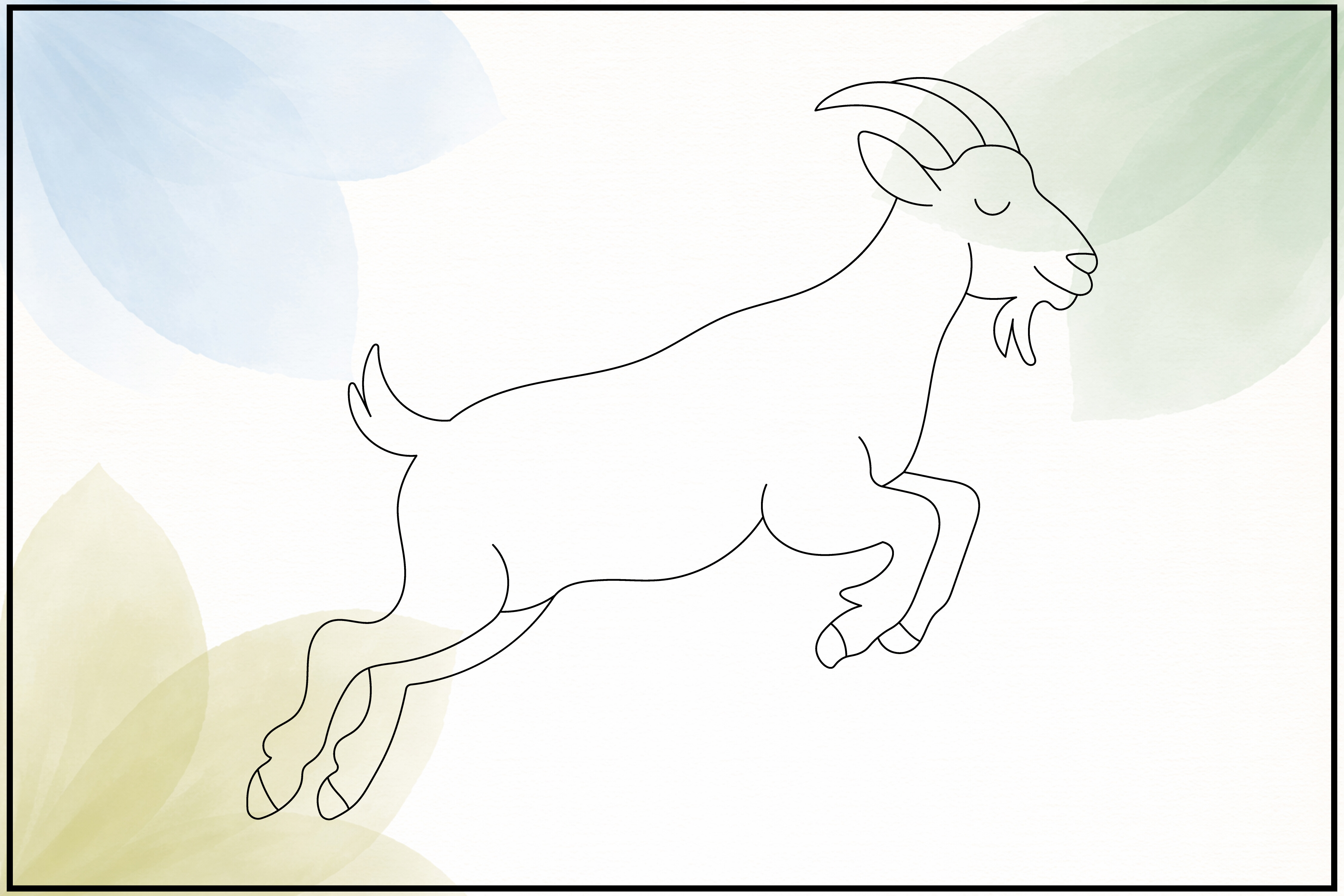 Jumping Goat Line Art Graphic by T-Shirt Biz · Creative Fabrica