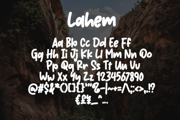 Lahem Font PNG with transparent background - Preview 1