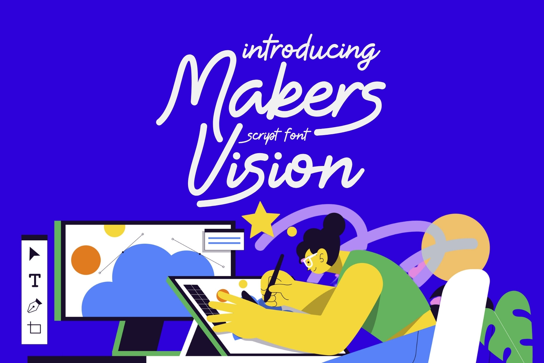 Makers Vision font preview - casual handwritten signature font