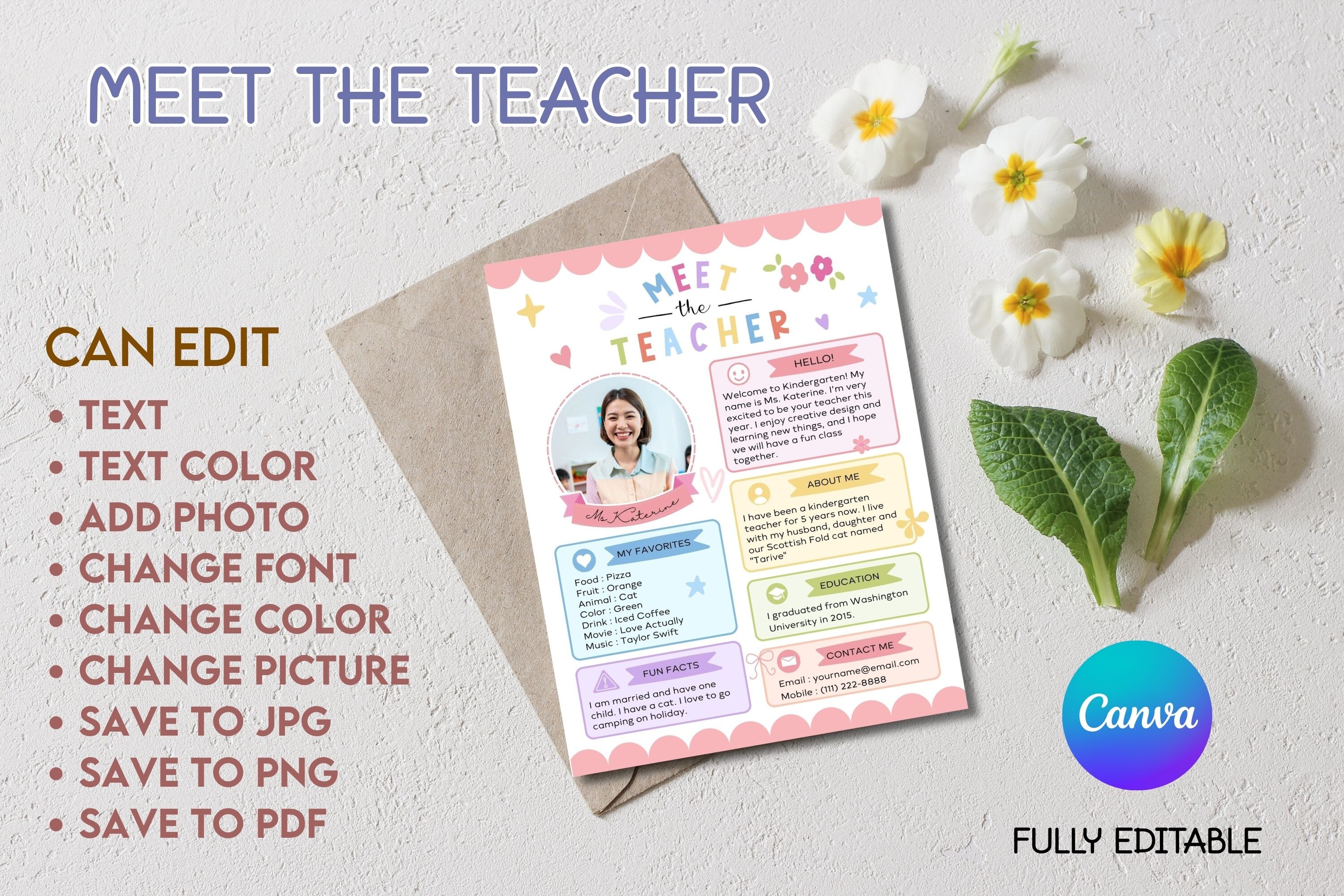Meet the Teacher - B01 - Canva Template Graphic by Adalin Digital ...
