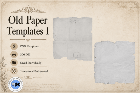 Old Paper PNG Templates 1 Graphic Backgrounds By Wetfish Designs