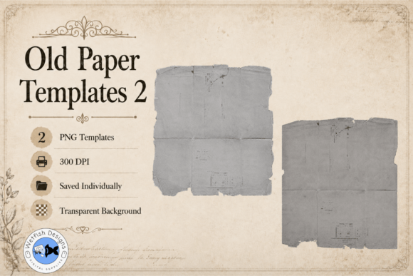 Old Paper PNG Templates 2 Grafika Tła Przez Wetfish Designs