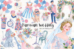 Parisian Wedding Moments Clipart Graphic by Markicha Art · Creative Fabrica