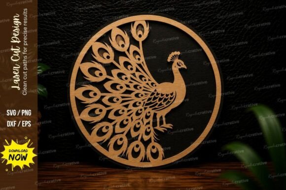 Peacock Mandala Circle Laser Cut SVG Laser Cutting By Regulrcrative