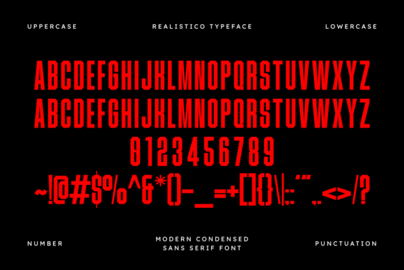 Realistico Font PNG with transparent background - Preview 1