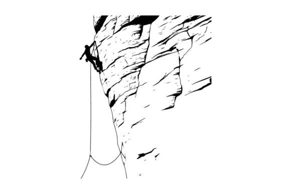 Rock Climber Ascending Steep White Grani Graphic by sctchcreations ...