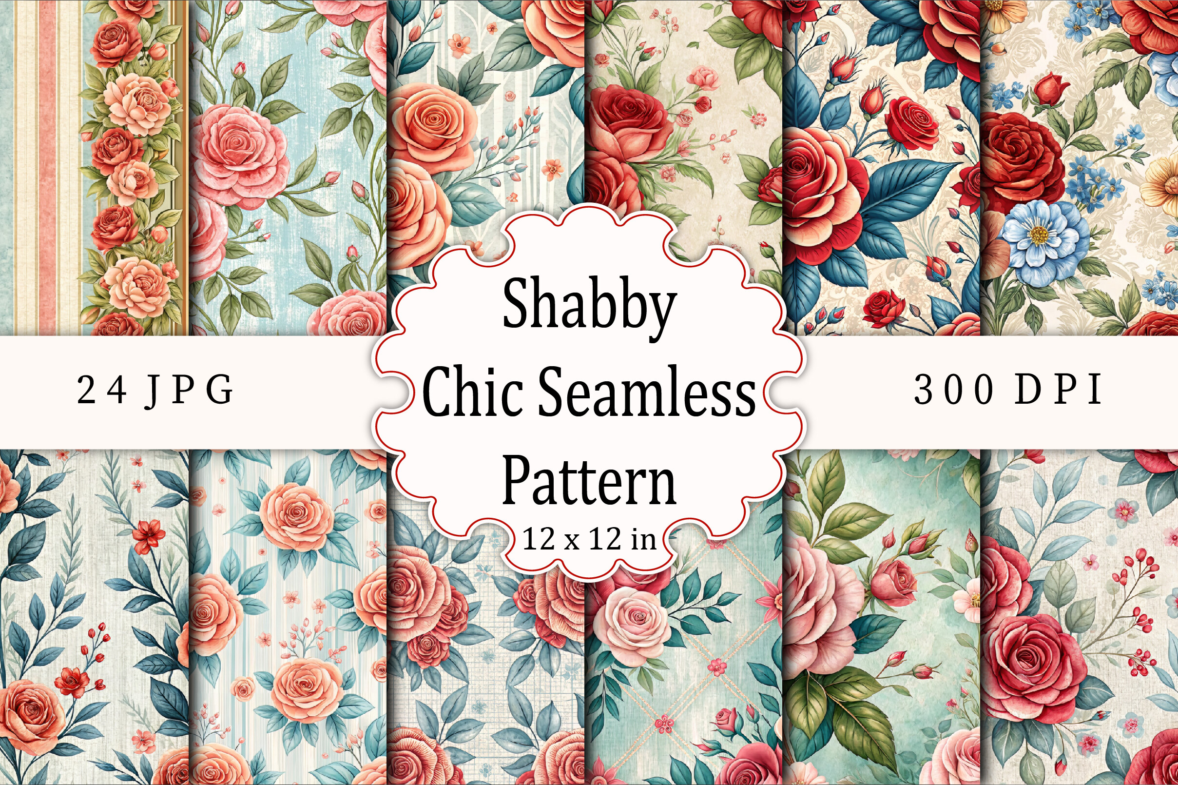 Shabby Chic Seamless Pattern Graphic by KDP TEMPLATES ART · Creative ...