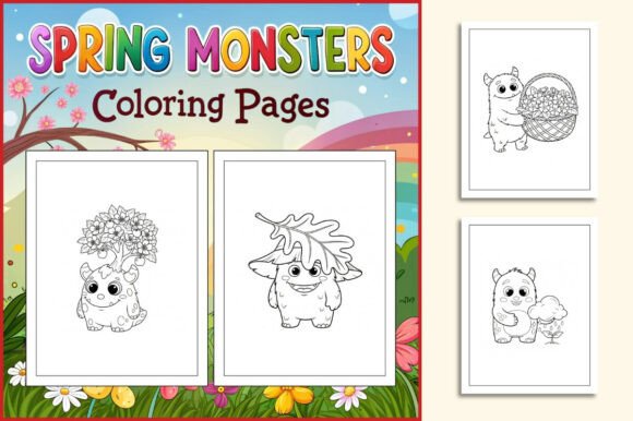 Spring Monsters Coloring Pages for Kids