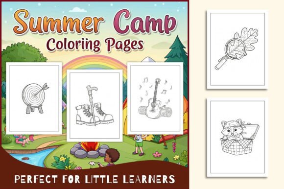 Summer Camp Coloring Pages for Kids Graphic by TheStudyKits · Creative ...
