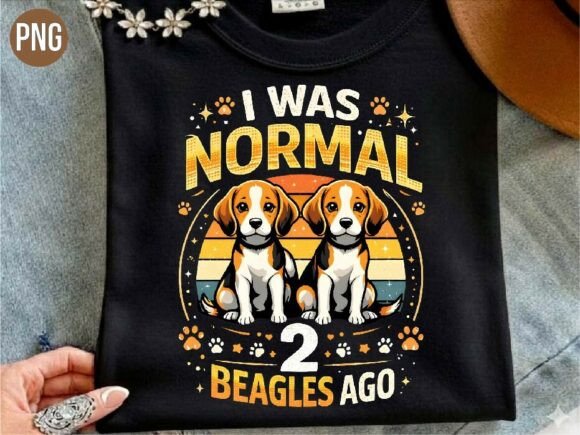 Two Beagle Dogs Normal Sunset Retro PNG