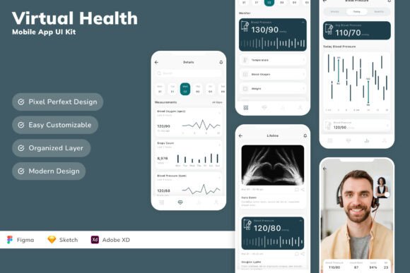 Virtual Health Mobile App UI Kit