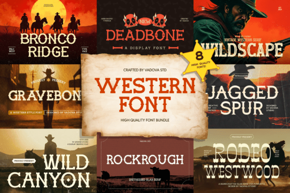 Western Bundle Slab Serif Font By Vadova Std