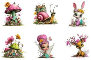 Whimsical Pink Fairy Garden Png Clipart Graphic by Print Magic ...