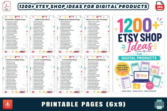 1200+ Etsy Shop Ideas for Digital Produc Gráfico Interiores KDP Por LR ART