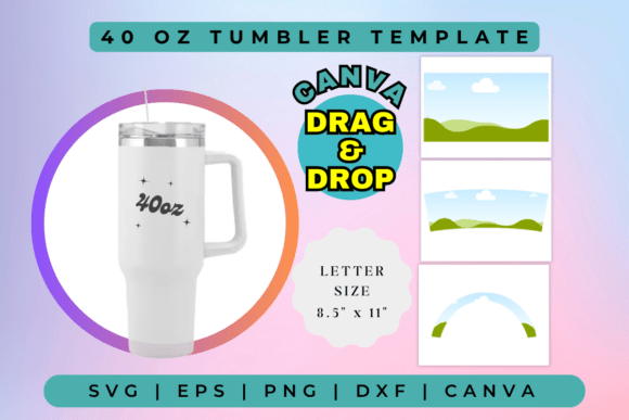 40oz Tumbler Template Graphic Canva By DigicraftsStudio
