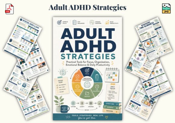 Adult ADHD Strategies Graphic KDP Interiors By KDPLab
