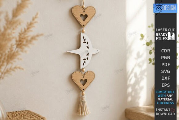 Bird Hanging Decor Ornament Laser Cut Laser Cutting By flydesignsvg