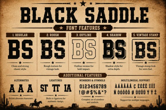 Black Saddle Font - Preview 3