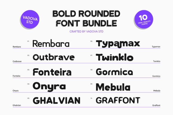 Bold Rounded Font PNG with transparent background - Preview 1
