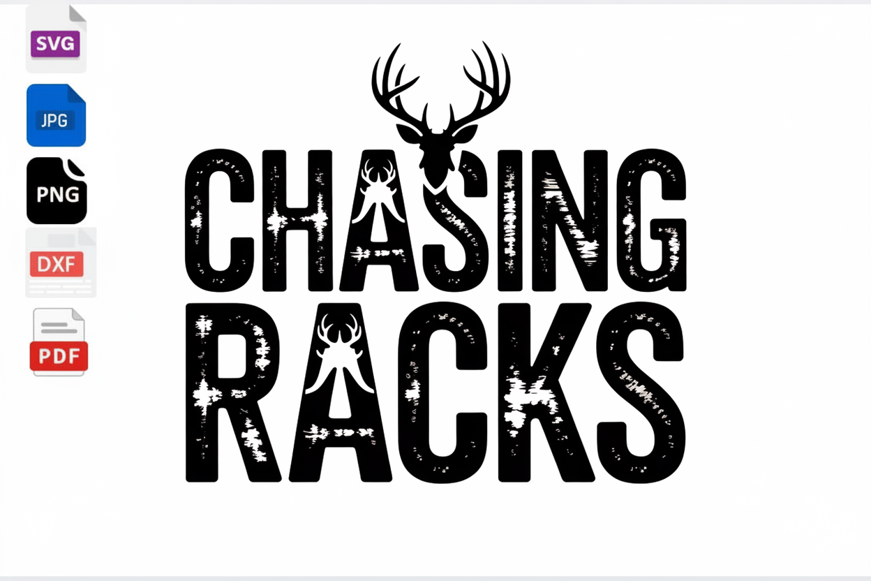 Chasing Racks Deer Hunting SVG PNG DXF Graphic by soikotcbd · Creative ...