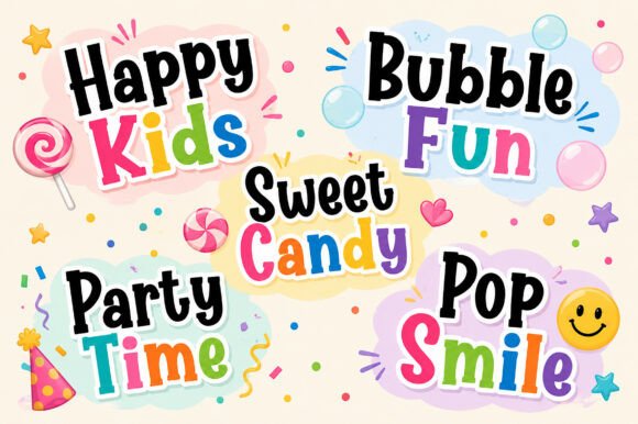 Chubby Pop Font PNG with transparent background - Preview 2