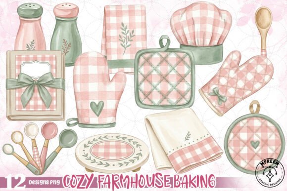 Cozy Farmhouse Baking PNG Graphic Illustrations By mfreem