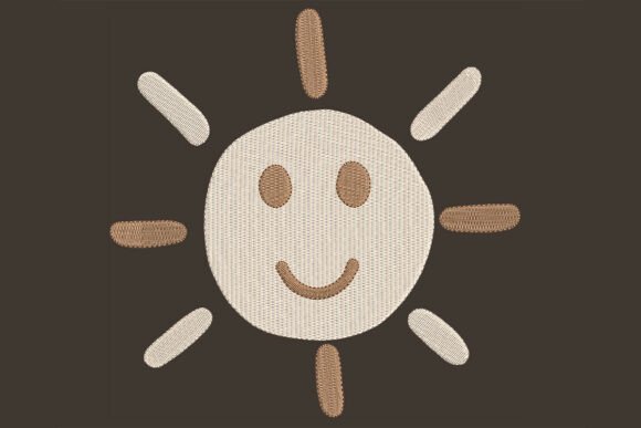 Cute Boho Sun Embroidery Design