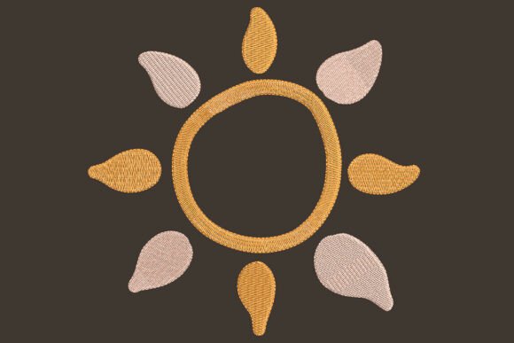 Cute Boho Sun Embroidery Design