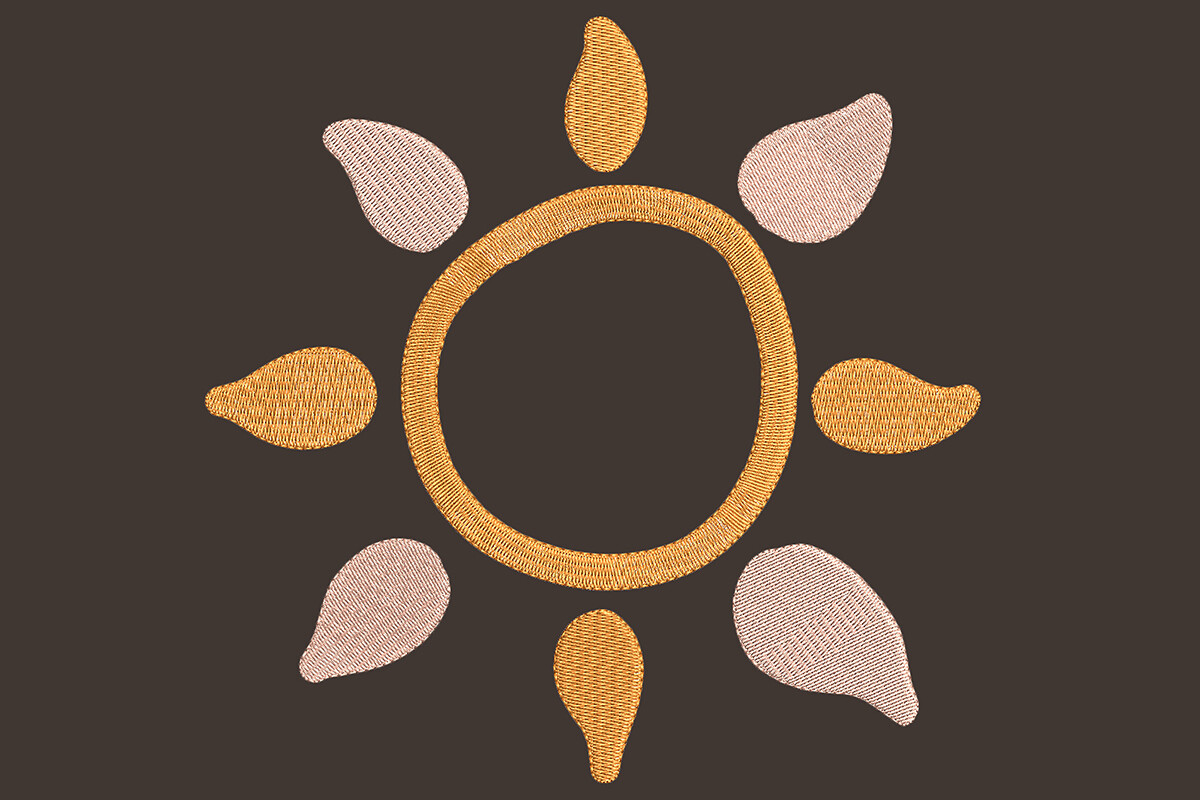 Cute Boho Sun Embroidery Design