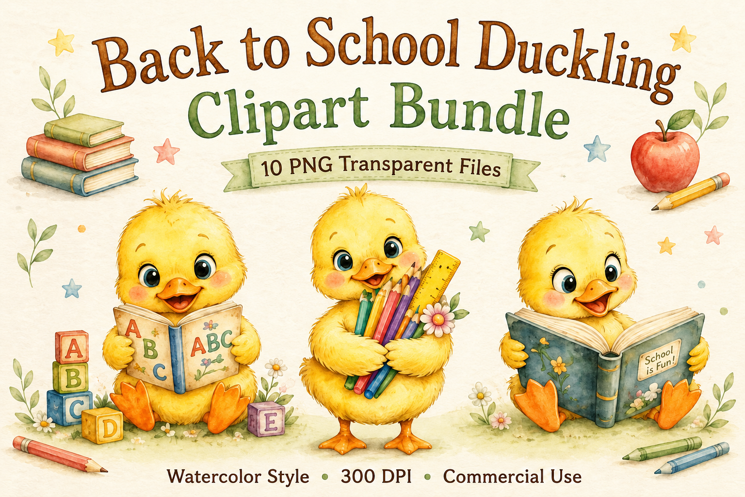 Cute School Duck Clipart Graphic by KHAMPOL SHOP DESIGN · Creative Fabrica