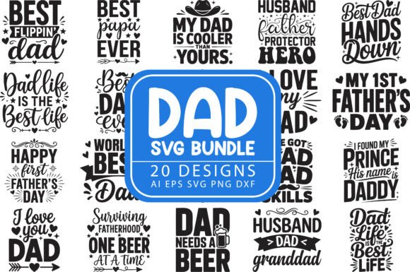 Dad Svg Bundle Father Quotes Design Graphics